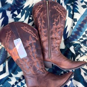 Southern Fried Chics: Leather Western Boots: Size 12: Wide Calf